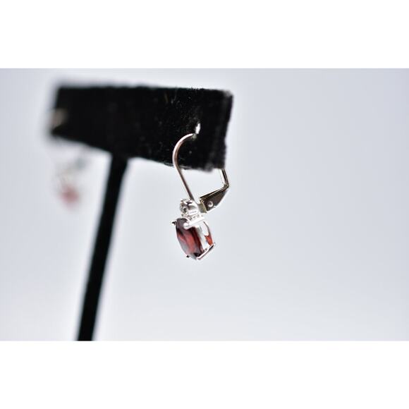 NVC Signed Dangle Earrings Rhinestone Crystal Red Silver Sparkling Elegant Bin5 - Picture 8 of 12